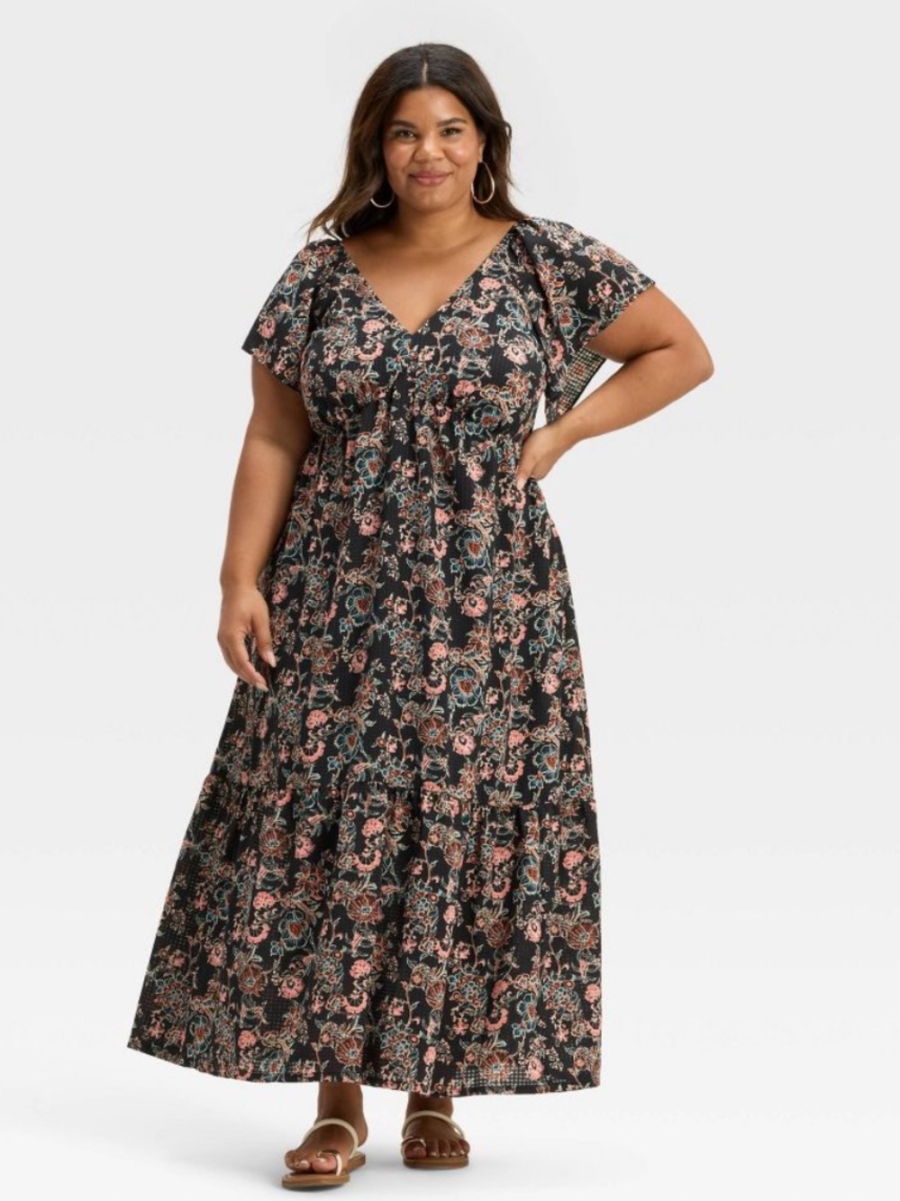 Universal Thread Flutter Sleeve Maxi Dress XL